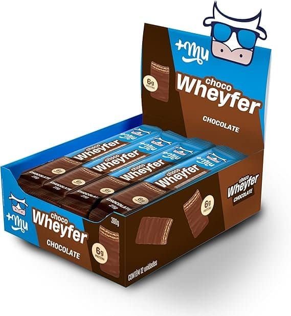 Chocowheyfer-Mais-Mu-Wafer-Proteico-Sabor-Chocolate-6g-de-Proteina-Zero-Acucar-Display-com-12-Unidades.jpg Chocowheyfer, Mais Mu, Wafer Proteico Sabor Chocolate, 6g de Proteína, Zero Açúcar, Display com 12 Unidades - Imagem 1