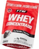 FTW Whey Concentrado com Proteína Concentrada WPC, Suplemento Alimentar em Pó com 15g de Proteína por Porção, Rico em Aminoácidos Essenciais, Sem Glúten – Refil 1KG (Cookies)