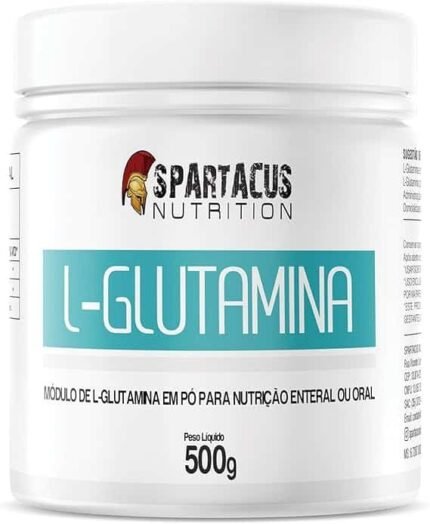 L-Glutamina 100% Pura Isolada 500g Recuperação Muscular Suplemento Alimentar em Pó Zero Açúcar Sem Glúten Alta Pureza Spartacus Nutrition