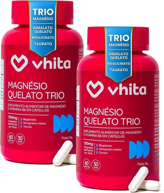 Magnesio-Quelato-Trio-Dimalato-Bisglicinato-e-Taurato-com-Vitamina-B6-350mg-Vhita-60-Capsulas-2-unidades.jpg Magnésio Quelato Trio, Dimalato, Bisglicinato e Taurato com Vitamina B6 350mg Vhita 60 Cápsulas (2 unidades) - Imagem 1