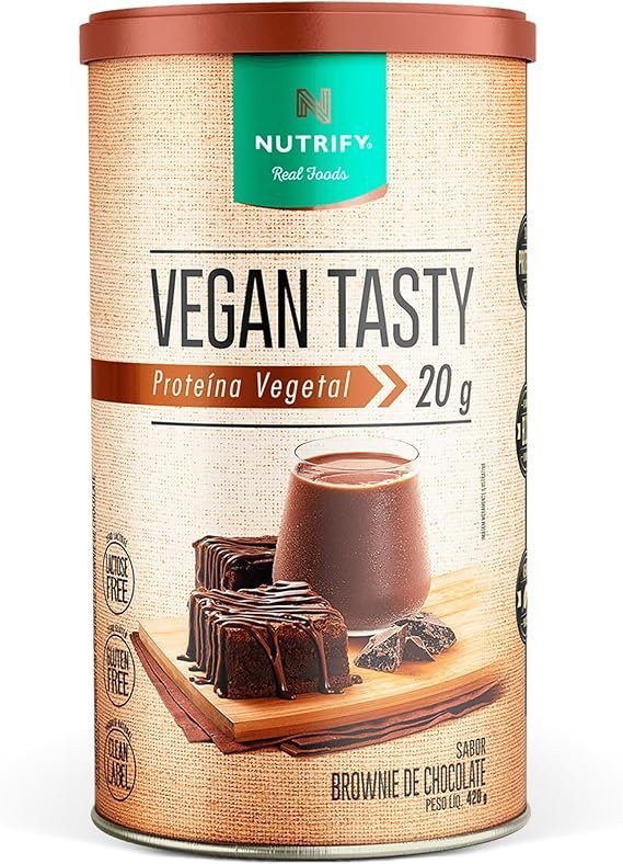 NUTRIFY-Vegan-Tasty-Proteina-Vegetal-com-20g-de-Proteina-por-Dose-Suplemento-Alimentar-A-Base-de-Plantas-Sem-Lactose-Sem-Gluten-Vegano-Sabor-Brownie-de-Chocolate-420g.jpg NUTRIFY Vegan Tasty Proteína Vegetal com 20g de Proteína por Dose - Suplemento Alimentar À Base de Plantas - Sem Lactose, Sem Glúten, Vegano - Sabor Brownie de Chocolate - 420g - Imagem 1