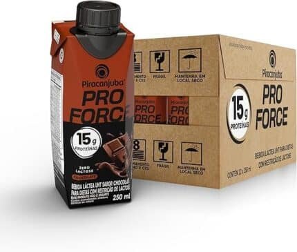 Piracanjuba ProForce 15g de Proteínas Zero Lactose Sabor Chocolate - 12 Unidades de 250ml