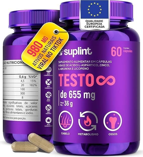 Suplemento-para-Homens-655-mg-com-Acido-Aspartico-L-Arginina-Zinco-e-Licopeno-Formula-Vegana-Sem-Gluten-60-Capsulas.jpg Suplemento para Homens 655 mg com Ácido Aspártico, L-Arginina, Zinco e Licopeno | Fórmula Vegana Sem Glúten | 60 Cápsulas - Imagem 1