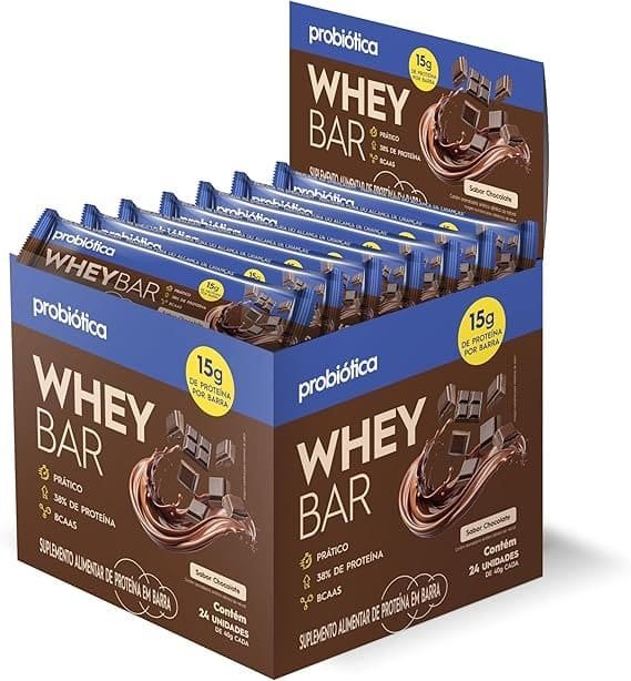 Whey-Bar-High-Protein-Chocolate-Probiotica-40-G-24-Unidades.jpg Whey Bar High Protein, Chocolate, Probiótica, 40 G, 24 Unidades - Imagem 1